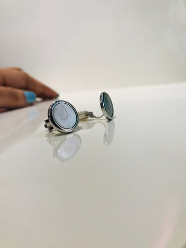 Mother Pearl CuffLink Earrings